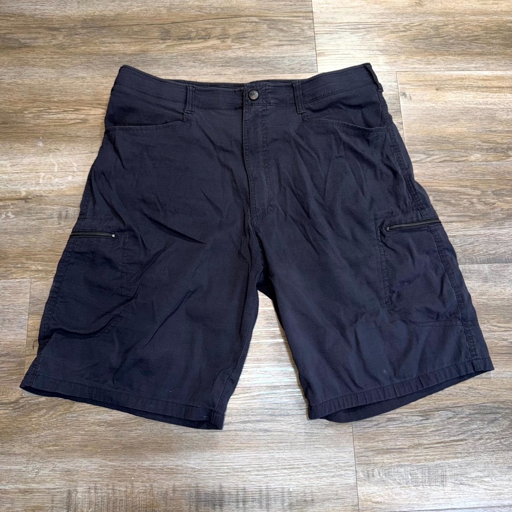 Wrangler Outdoor Hiking Performance Shorts Mens W36 Navy Zipped Cargo Pockets